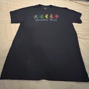 Grateful Dead Blue Tee with Colorful Dancing Bears  men
Size L
